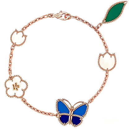 [LUXE]2026 NEW ARRIVAL LUCKY SPRING BUTTERFLY 5 MOTIF BRACELET