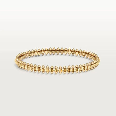 [LUXE] CLASH & Clover Laser 5-Motif & LOVE Brushed Bracelet Stack Set