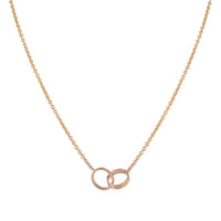 [LUXE]COLLAR AMOR DOBLE ANILLO ORO ROSA 