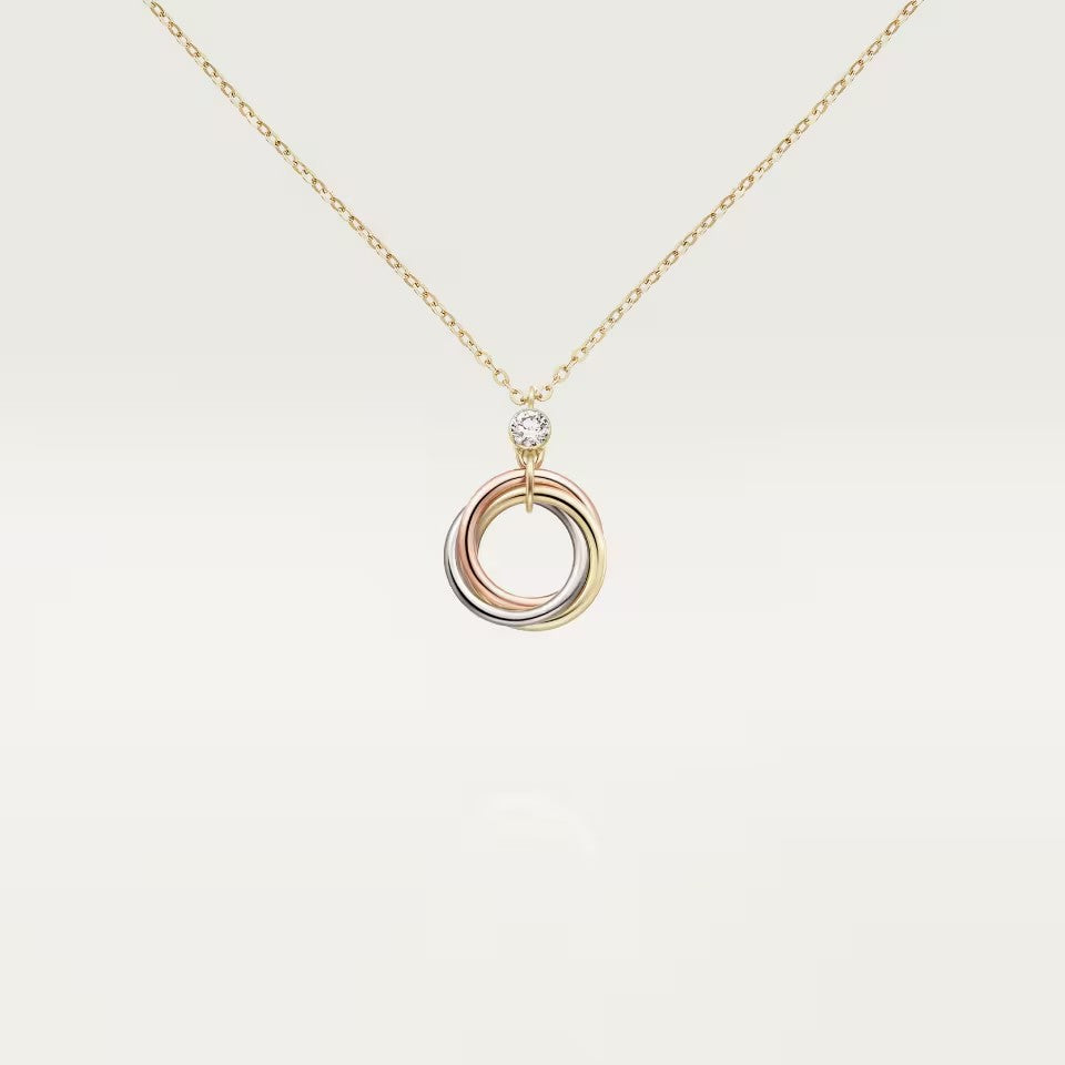 [LUXE] TRINITY  NECKLACE 1 DIAMOND