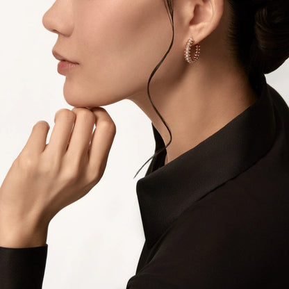 [LUXE] CLASH 6.4MM FULL DIAMOND SMALL EARRINGS