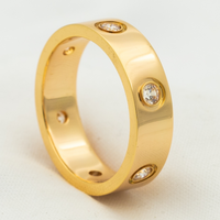 [LUXE] ANILLO AMOR 5,5 MM 6 DIAMANTES ORO ROSA