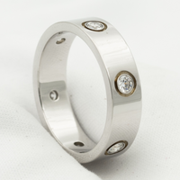 [LUXE] ANILLO DE AMOR 5,5 MM 6 DIAMANTES PLATA