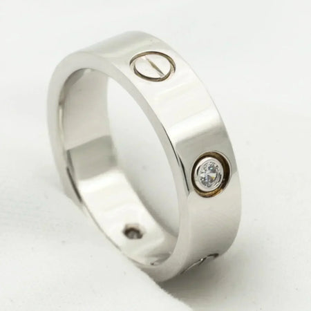 [LUXE] ANILLO DE AMOR 5,5 MM 3 DIAMANTES PLATA