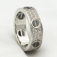 [LUXE] ANILLO DE AMOR DE CERÁMICA PAVADA CON DIAMANTES DE 5,5 MM