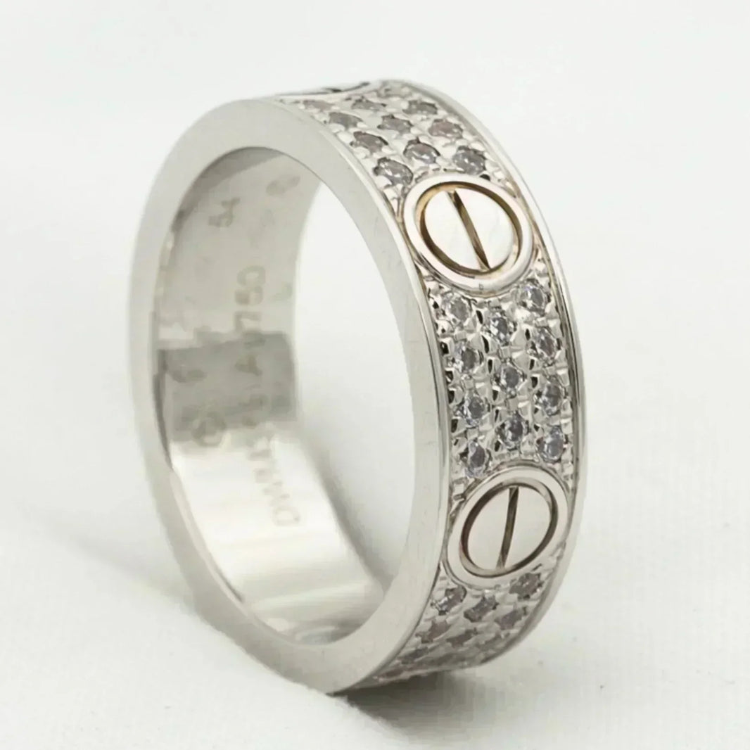 [LUXE] ANILLO DE AMOR DE 5,5 MM CON DIAMANTES PAVÉ