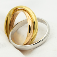 [LUXE]ANILLO TRINITY ORO ORO ROSA PLATA 