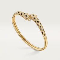 [LUXE] PANTHERE DOUBLE HEADED HALF DIAMOND OPEN BRACELET