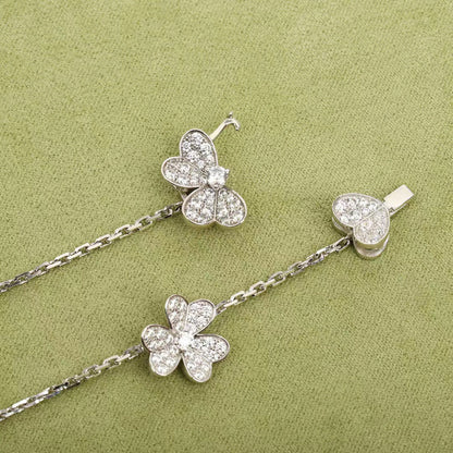 [LUXE]FRIVOLE COLLAR DE PLATA DE 9 FLORES