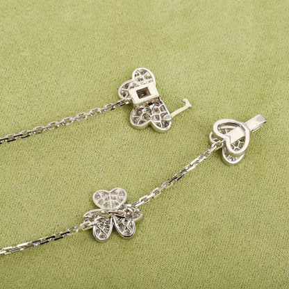 [LUXE]FRIVOLE COLLAR DE PLATA DE 9 FLORES