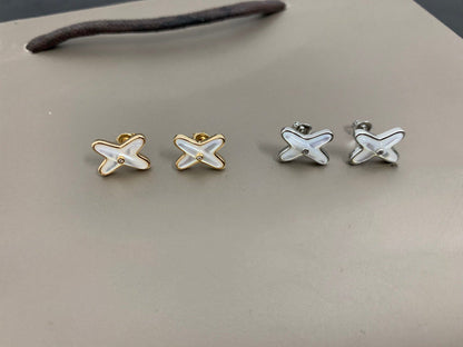 [LUXE]JEUX DE WHITE MOP PENDIENTES DE PLATA CON DIAMANTES