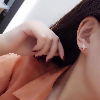 [LUXE]PENDIENTES JEUX DE ORO CON DIAMANTES