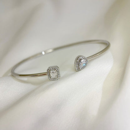 [LUXE] JONC FLEX MY TWIN TOI & MOI SILVER DIAMOND BRACELET