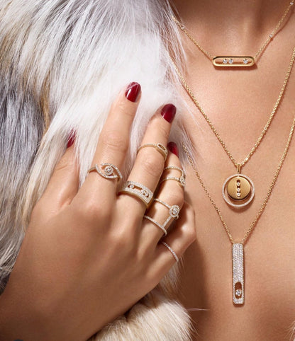 [LUXE] LUCKY MOVE PM NECKLACE PINK GOLD DIAMOND