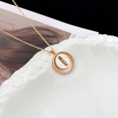 [LUXE] LUCKY MOVE MM NACRE BLANCHE DIAMOND NECKLACE