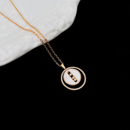 [LUXE] LUCKY MOVE MM NACRE BLANCHE DIAMOND NECKLACE