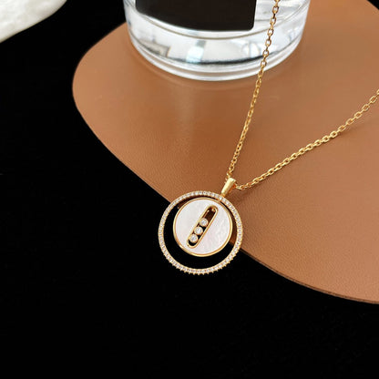 [LUXE] LUCKY MOVE MM NACRE BLANCHE DIAMOND NECKLACE