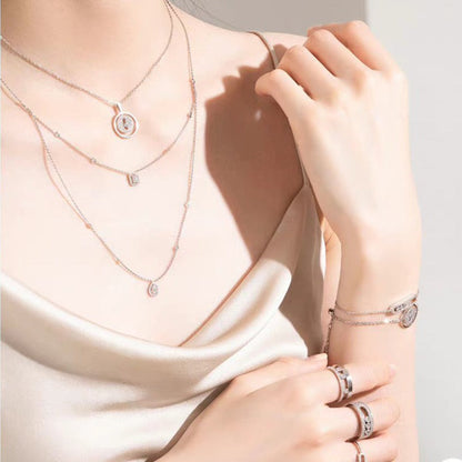 [LUXE] LUCKY MOVER PM PAVED NECKLACE
