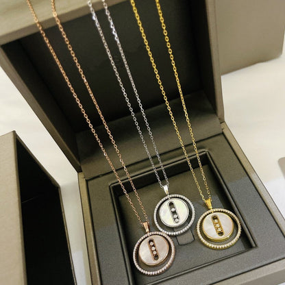 [LUXE] LUCKY MOVE MM NACRE BLANCHE DIAMOND NECKLACE