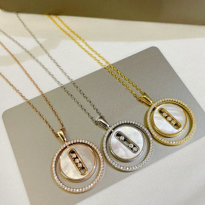 [LUXE] LUCKY MOVE MM NACRE BLANCHE DIAMOND NECKLACE
