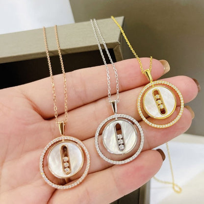 [LUXE] LUCKY MOVE MM NACRE BLANCHE DIAMOND NECKLACE
