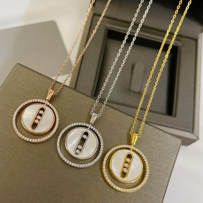 [LUXE] LUCKY MOVE MM NACRE BLANCHE DIAMOND NECKLACE