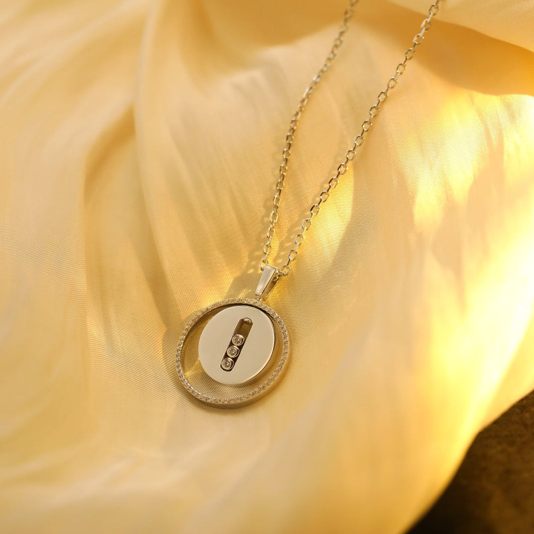 [LUXE] LUCKY MOVE MM SILVER DIAMOND NECKLACE