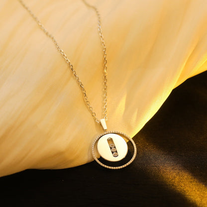 [LUXE] LUCKY MOVE MM SILVER DIAMOND NECKLACE