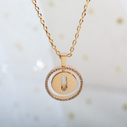 [LUXE] LUCKY MOVE PM NECKLACE PINK GOLD DIAMOND