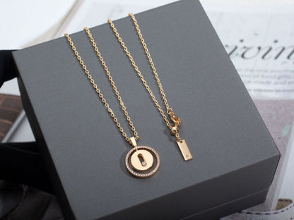 [LUXE] LUCKY MOVE PM NECKLACE PINK GOLD DIAMOND