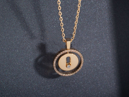 [LUXE] LUCKY MOVE PM NECKLACE PINK GOLD DIAMOND