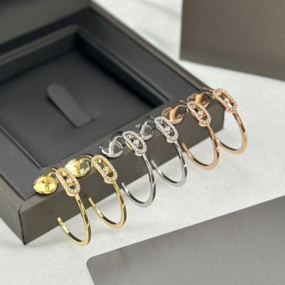[LUXE] CREOLES MOVE UNO PM DIAMOND EARRINGS