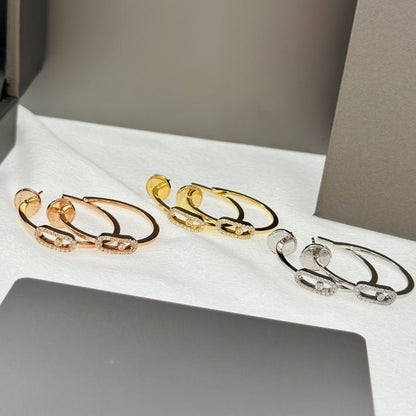 [LUXE] CREOLES MOVE UNO PM DIAMOND EARRINGS