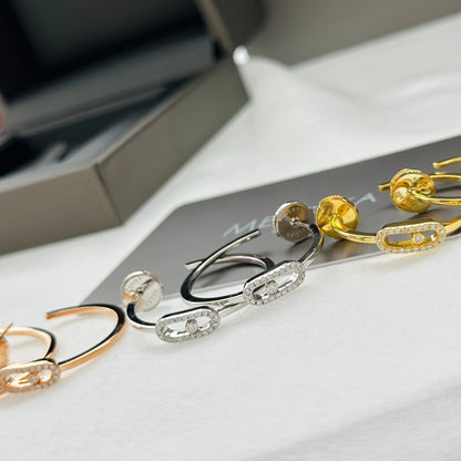 [LUXE] CREOLES MOVE UNO PM DIAMOND EARRINGS