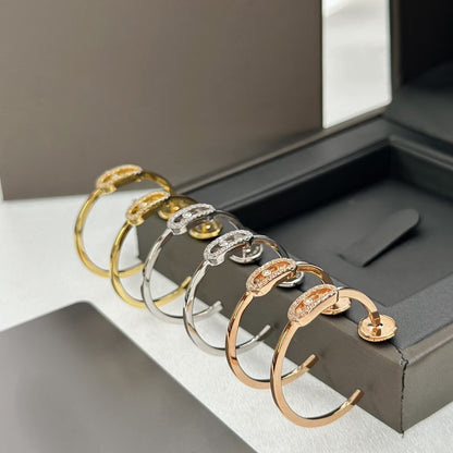 [LUXE] CREOLES MOVE UNO PM DIAMOND EARRINGS