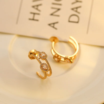 [LUXE] CREOLES MY TWIN 2 RANGS SILVER DIAMOND EARRINGS