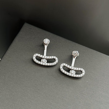 [LUXE] MOVE UNO SILVER DIAMOND EARRINGS