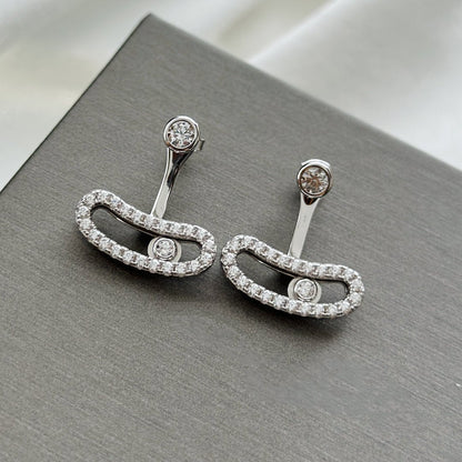 [LUXE] MOVE UNO SILVER DIAMOND EARRINGS