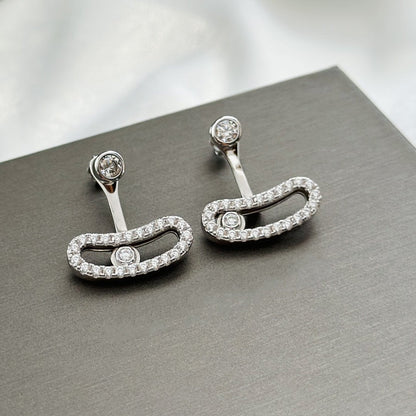 [LUXE] MOVE UNO SILVER DIAMOND EARRINGS