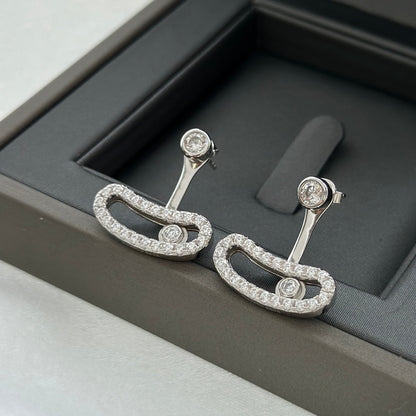 [LUXE] MOVE UNO SILVER DIAMOND EARRINGS