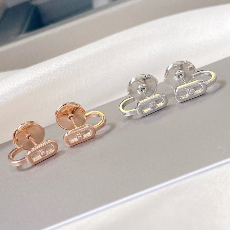[LUXE] CREOLES MOVE UNO MINI 1 DIAMOND EARRINGS