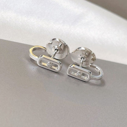 [LUXE] CREOLES MOVE UNO MINI 1 DIAMOND EARRINGS