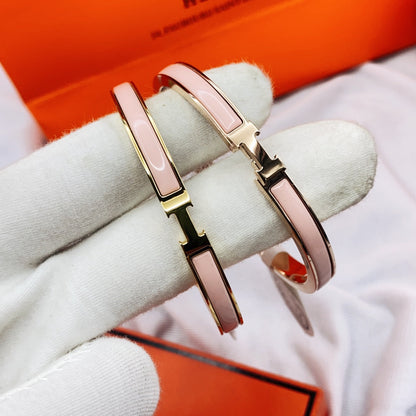 [LUXE] PULSERA CLÁSICA HM CLIC ROSA DE 8 MM DE ESMALTE