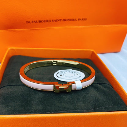 [LUXE] PULSERA CLÁSICA HM CLIC ROSA DE 8 MM DE ESMALTE
