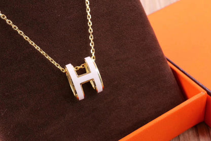 [LUXE] HM CLIC COLLAR DE ORO CON ESMALTE AMARILLO