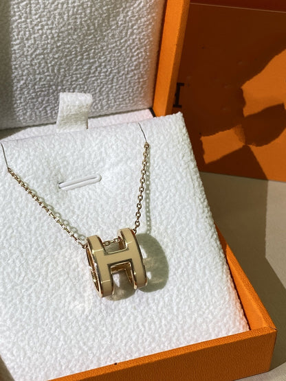[LUXE] HM CLIC COLLAR DE ORO CON ESMALTE AMARILLO