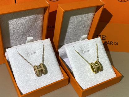 [LUXE] HM CLIC COLLAR DE ORO CON ESMALTE AMARILLO