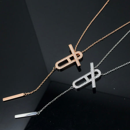 [LUXE] HM COLLAR PLATINO ORO ROSA DIAMANTE