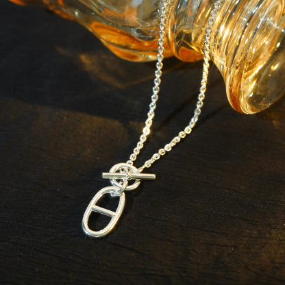 [LUXE] COLLAR COLGANTE HM CHAINE D'ANCRE PLATA DE LEY 