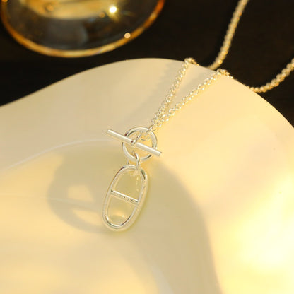[LUXE] COLLAR COLGANTE HM CHAINE D'ANCRE PLATA DE LEY 